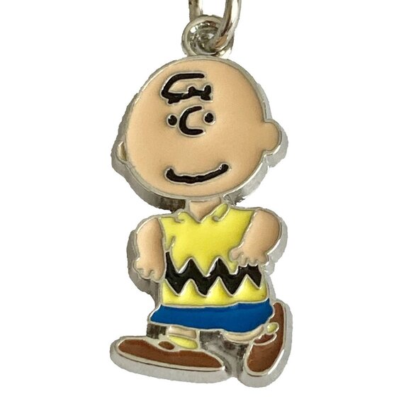 Peanuts Charlie Brown Clip On Charm Zipper Pull Purse Charm Signed Enamel - Picture 2 of 8